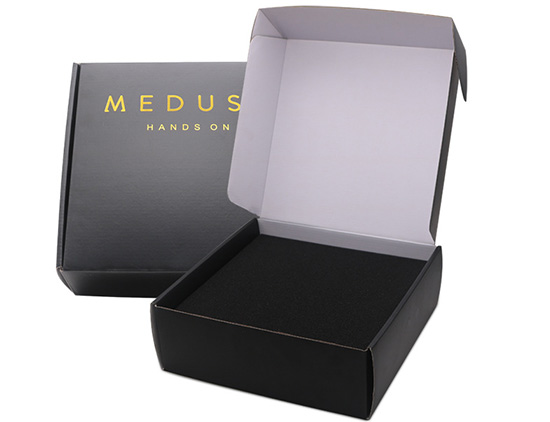 瓦楞折疊飛機盒 黑色包裝紙盒子定製工廠